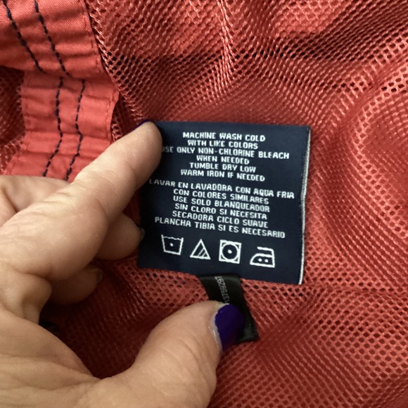 Dockers Mens Hooded Jacket Red Medium Waterproof Zip Up Windbreaker - Picture 9 of 13